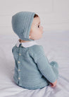 Gentle Openwork Peter Pan Collar 3 Piece Knitted Set in Green (0-6mths) Knitted Sets  from Pepa London