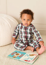 Winterberry Tartan All-In-One in Red (6mths-3yrs) Nightwear from Pepa London