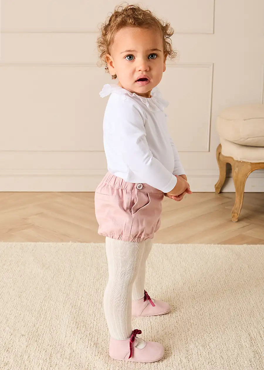 Plain Button Detail Bloomers in Pink (6mths-4yrs) Bloomers from Pepa London
