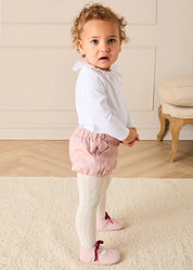 Plain Button Detail Bloomers in Pink (6mths-4yrs) Bloomers from Pepa London