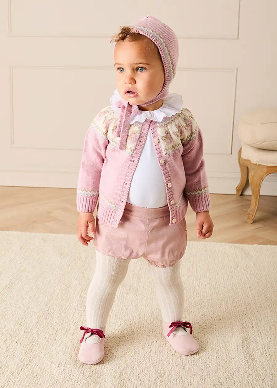 Plain Button Detail Bloomers in Pink (6mths-4yrs) Bloomers from Pepa London