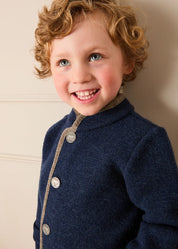 Austrian Single Breasted Contrast Trim Jacket in Blue (18mths-10yrs)