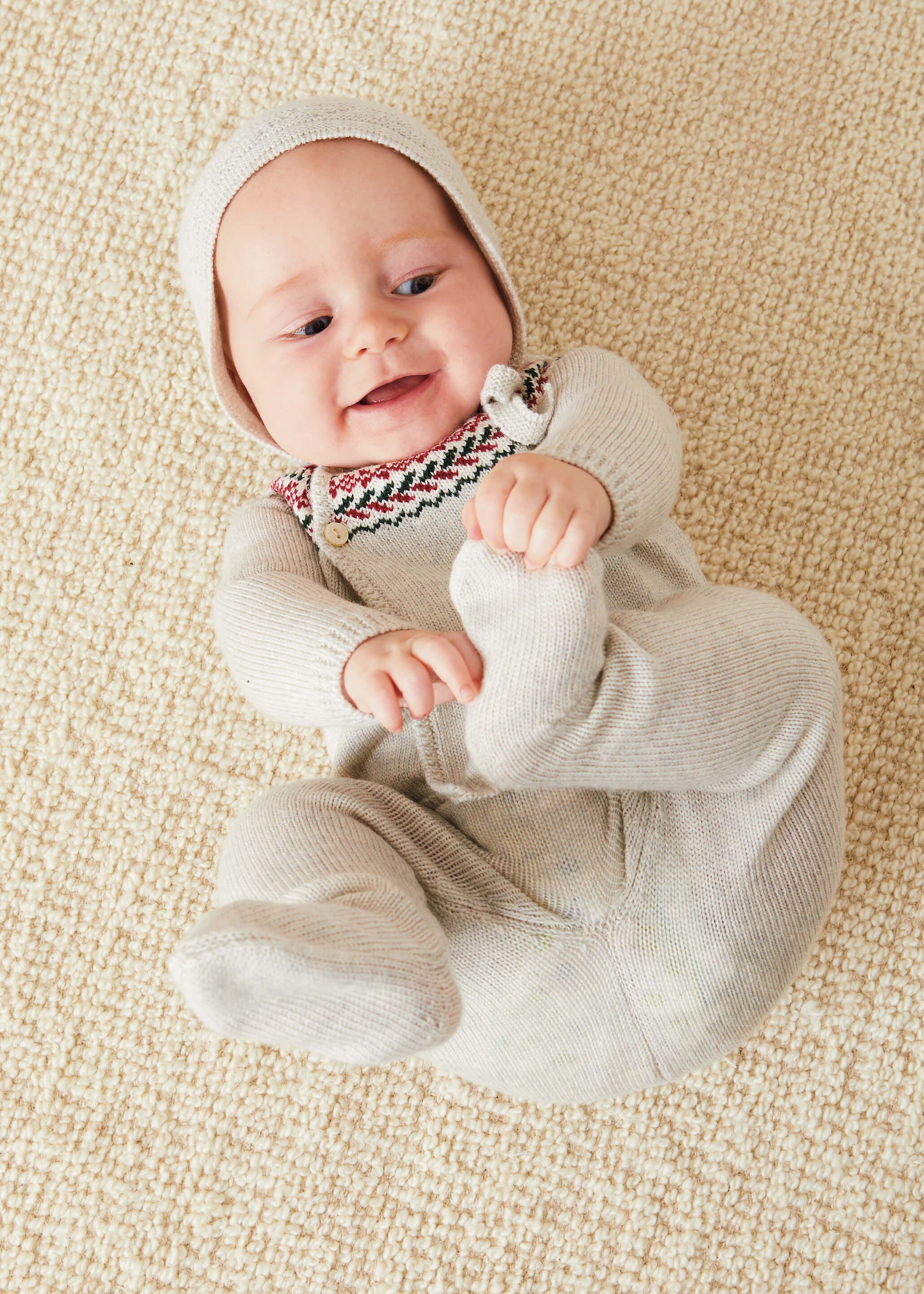 The Grey Knitted Fair Isle 2 Piece Set Newborn Look LOOK from Pepa London