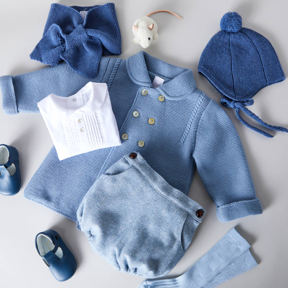 Herringbone Bloomers in Blue (3mths-2yrs) Bloomers  from Pepa London