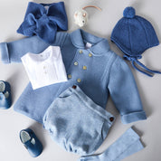 Herringbone Bloomers in Blue (3mths-2yrs) Bloomers  from Pepa London