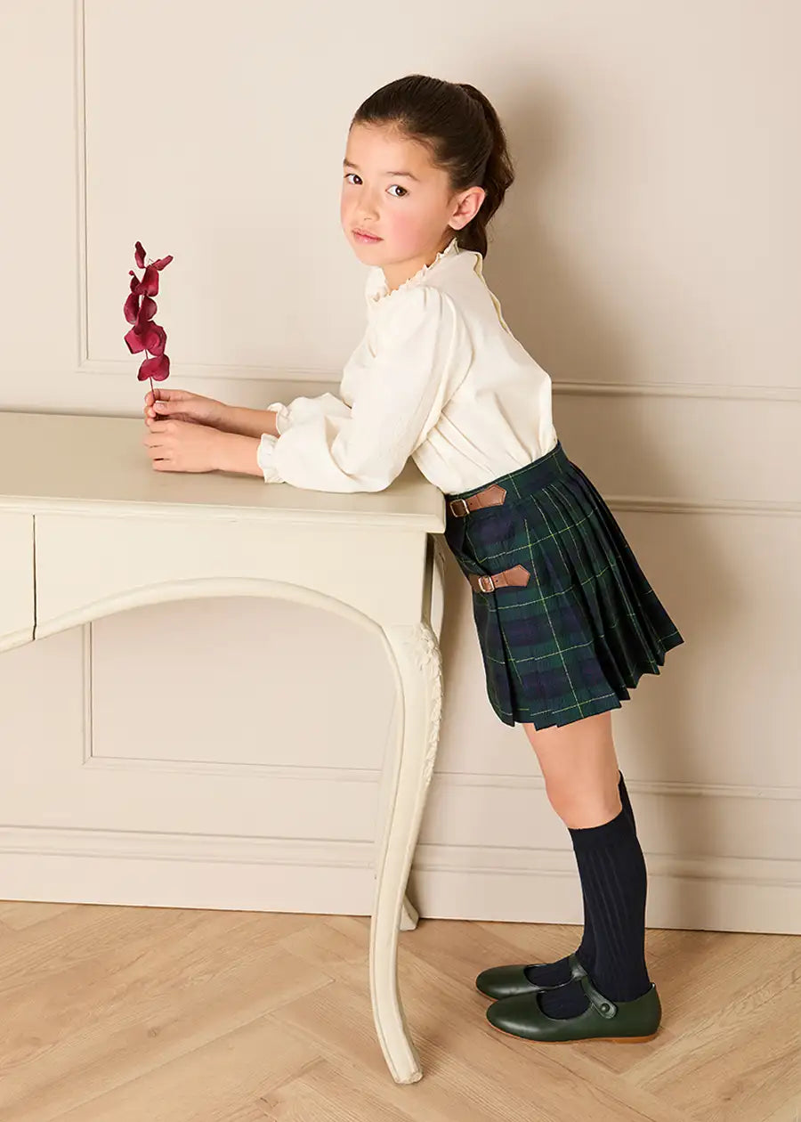 Floral Embroidered Long Sleeve Cream Blouse in Cream (2-10yrs) Tops & Bodysuits from Pepa London