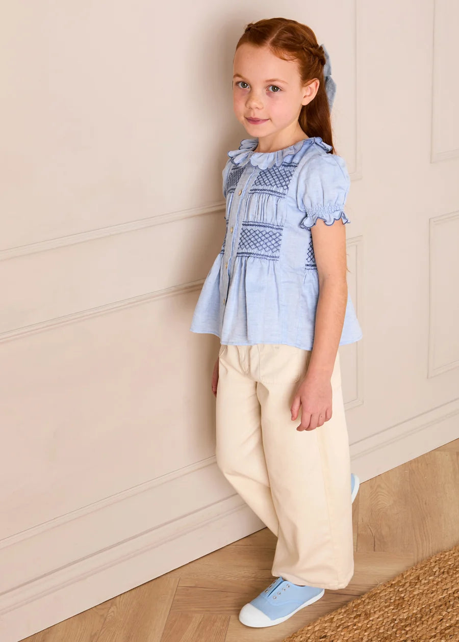 The Blue Peplum Blouse Girl Look Look from Pepa London