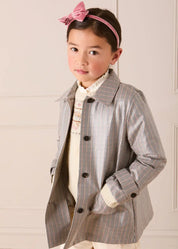 Sloane Check Raincoat with Pockets in Camel (4-10yrs) Coats from Pepa London