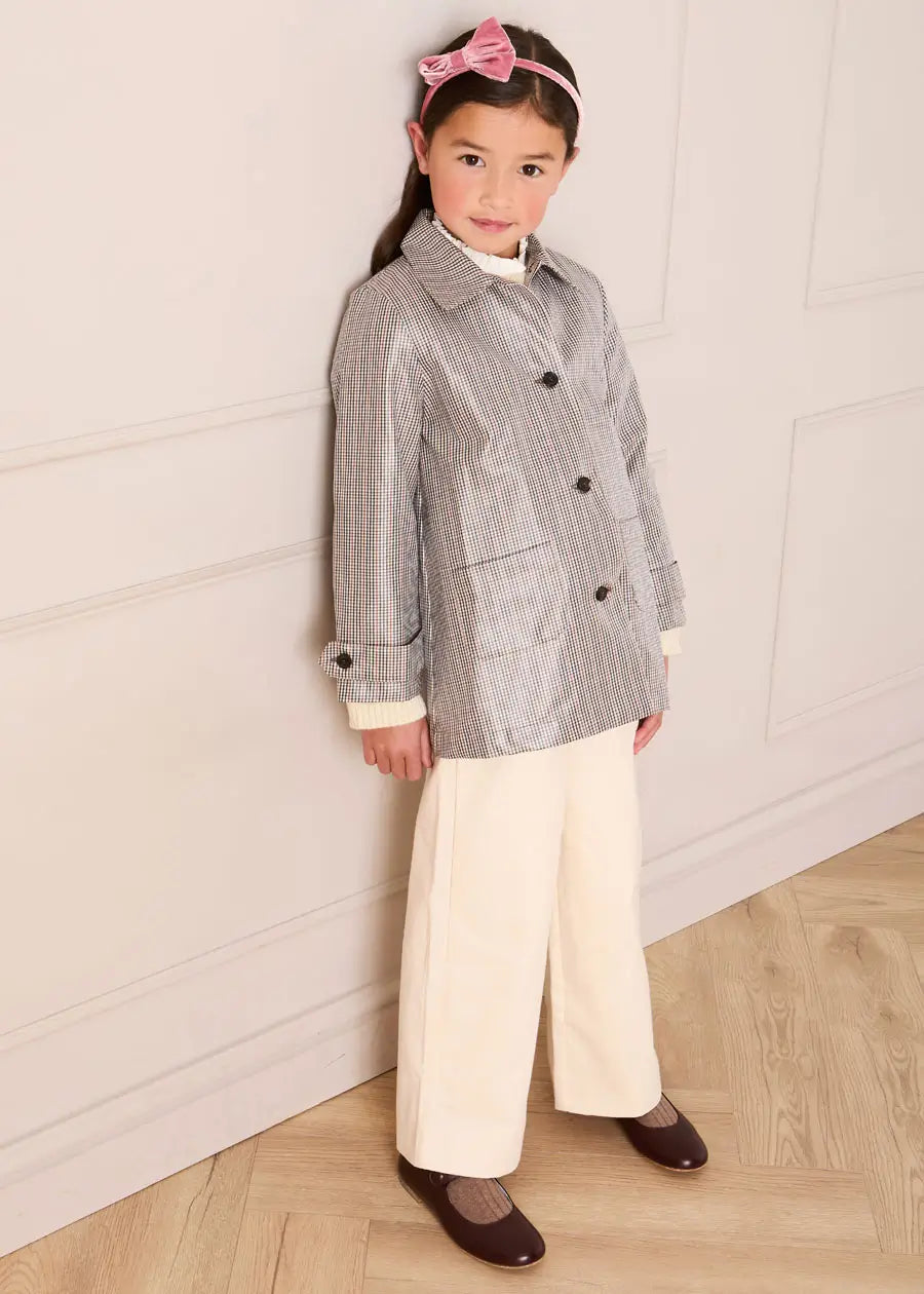 Sloane Check Raincoat with Pockets in Camel (4-10yrs) Coats from Pepa London