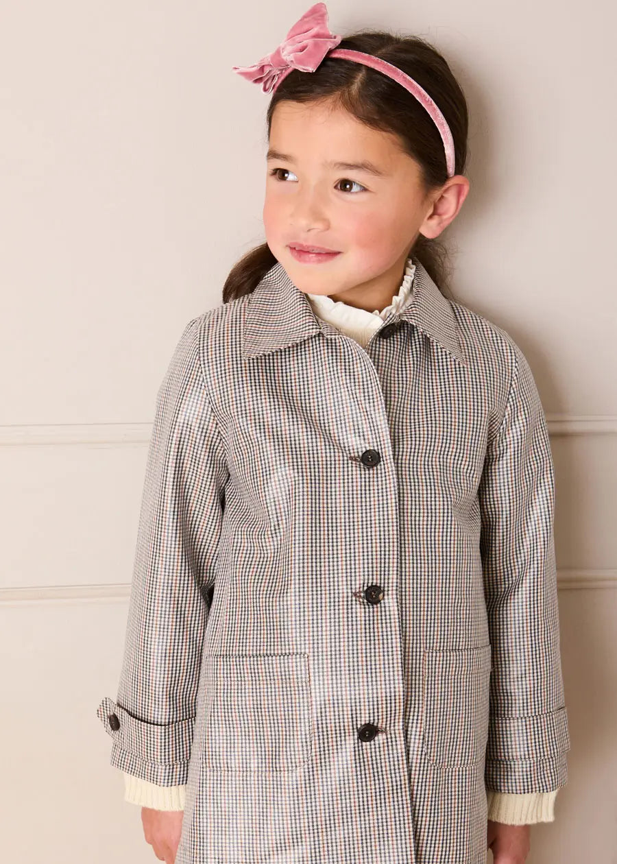 Sloane Check Raincoat with Pockets in Camel (4-10yrs) Coats from Pepa London