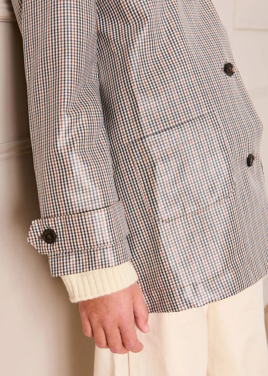 Sloane Check Raincoat with Pockets in Camel (4-10yrs) Coats from Pepa London