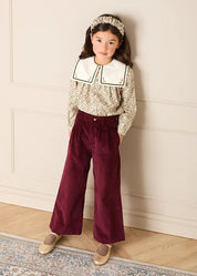 Evelyn Floral Mariner Collar Blouse in Green (18mths-10yrs) Blouses from Pepa London