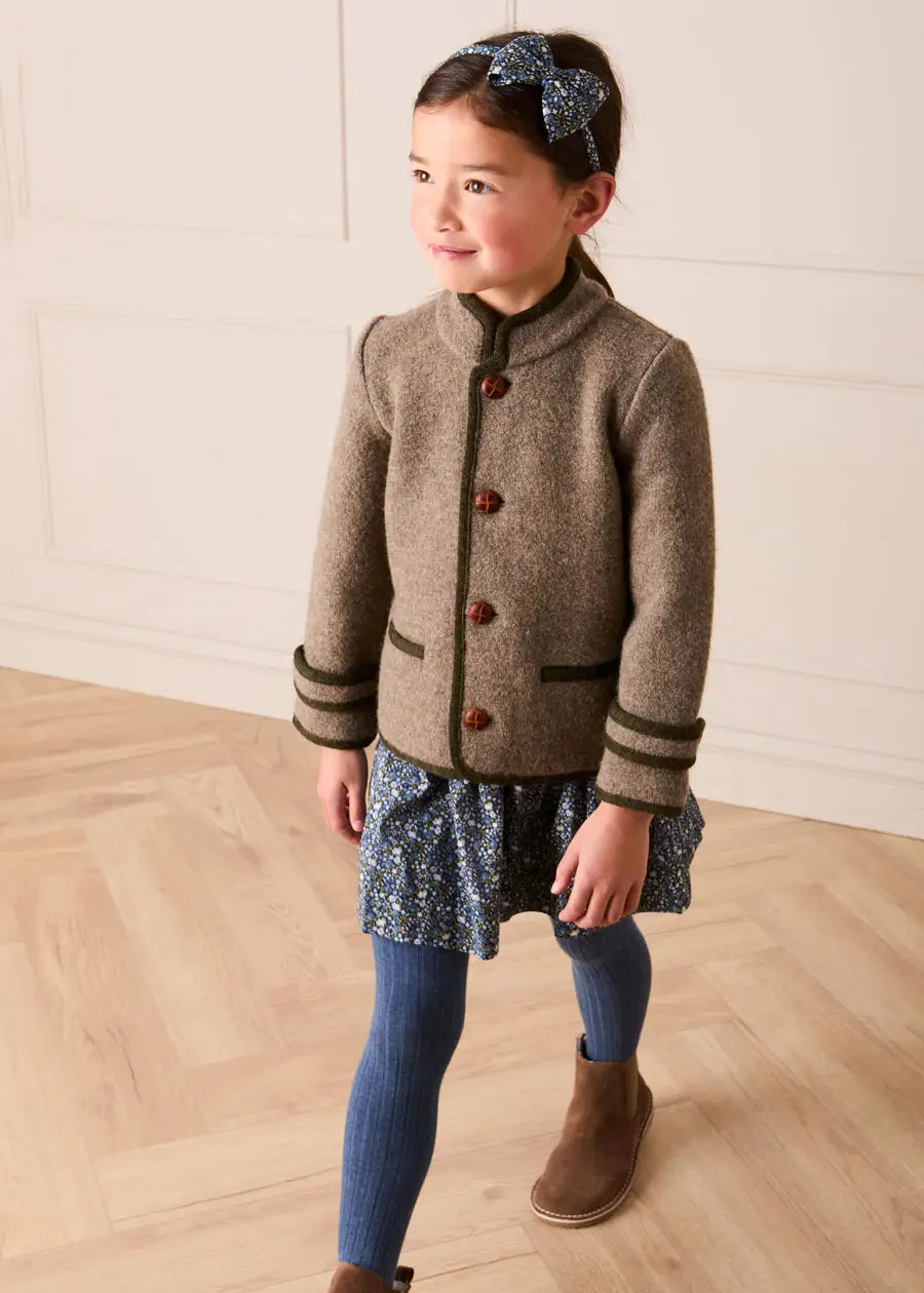 Lydia Floral Smocked Waist Skirt in Navy (4-10yrs) Skirts from Pepa London