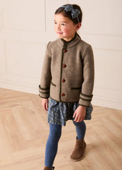 Lydia Floral Smocked Waist Skirt in Navy (4-10yrs) Skirts from Pepa London