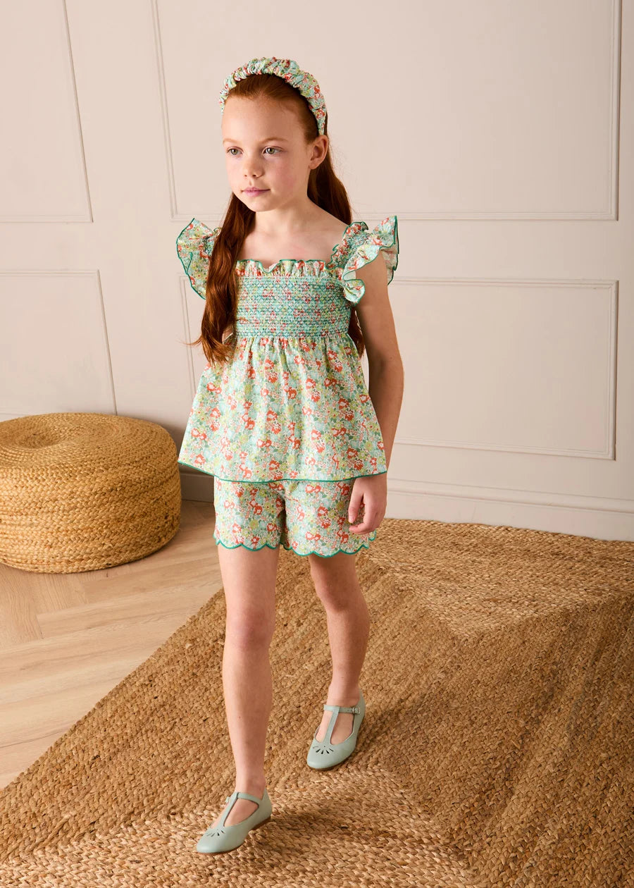 Mabel Floral Blouse in Green (2-12yrs) BLOUSES from Pepa London