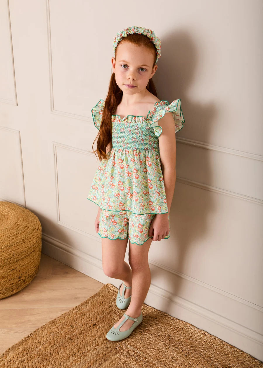 Mabel Floral Blouse in Green (2-12yrs) BLOUSES from Pepa London