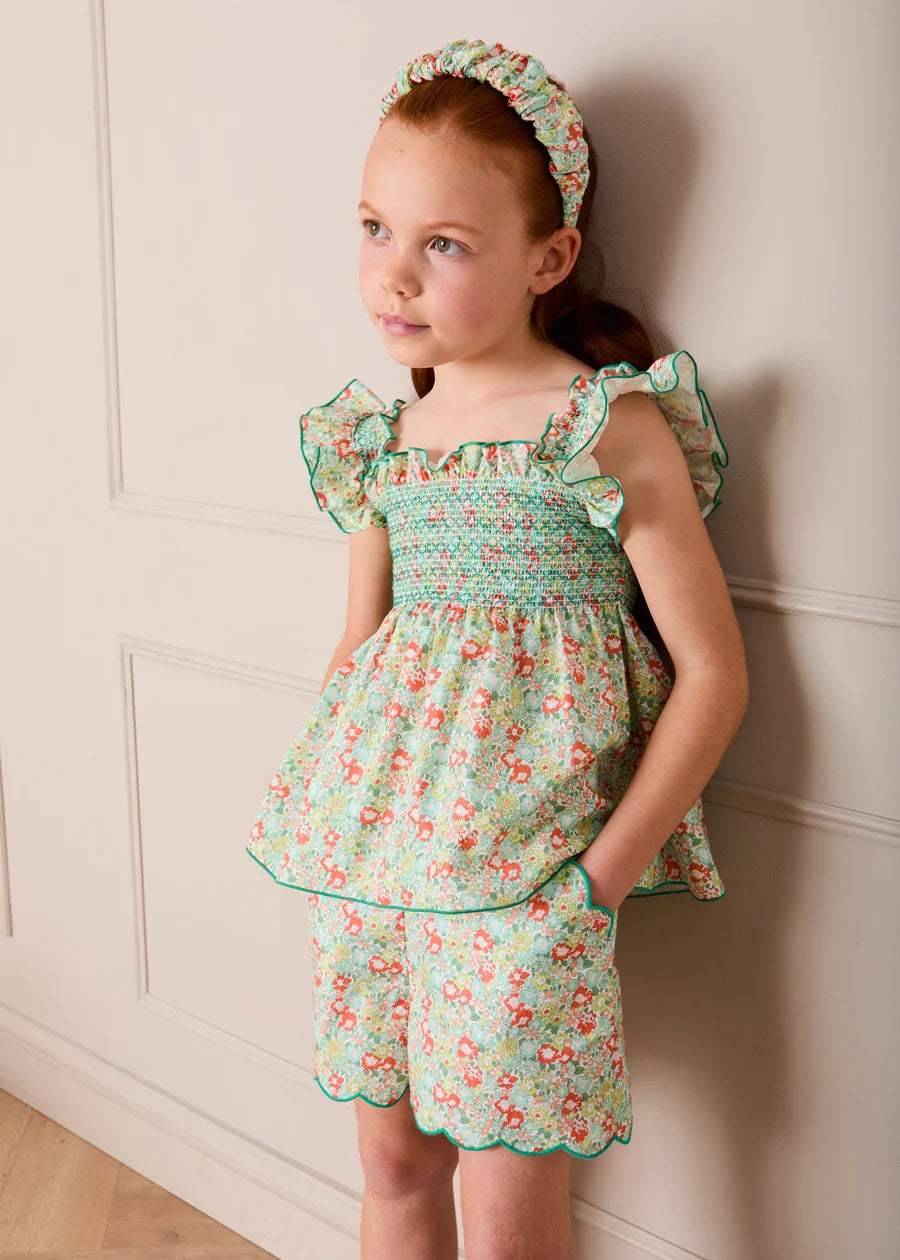 Mabel Floral Blouse in Green (2-12yrs) BLOUSES from Pepa London