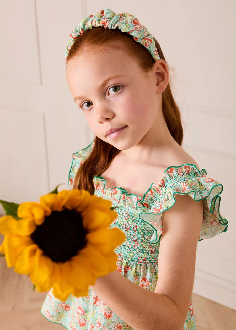 Mabel Floral Blouse in Green (2-12yrs) BLOUSES from Pepa London