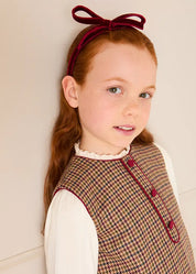 Glenmore Houndstooth Sleeveless Pinafore Dress in Brown (2-10yrs) Dresses from Pepa London
