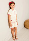 Crochet Cherry Detail Shorts in Beige (4-10yrs) SHORTS from Pepa London