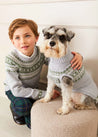 Fair Isle Dog Jumper in Grey (S-M) Knitwear  from Pepa London