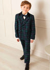 Windsor Tartan Trousers in Green (4-10yrs) Trousers  from Pepa London