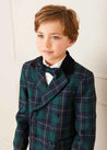 Windsor Tartan Double Breasted Blazer in Green (4-10yrs) Coats  from Pepa London