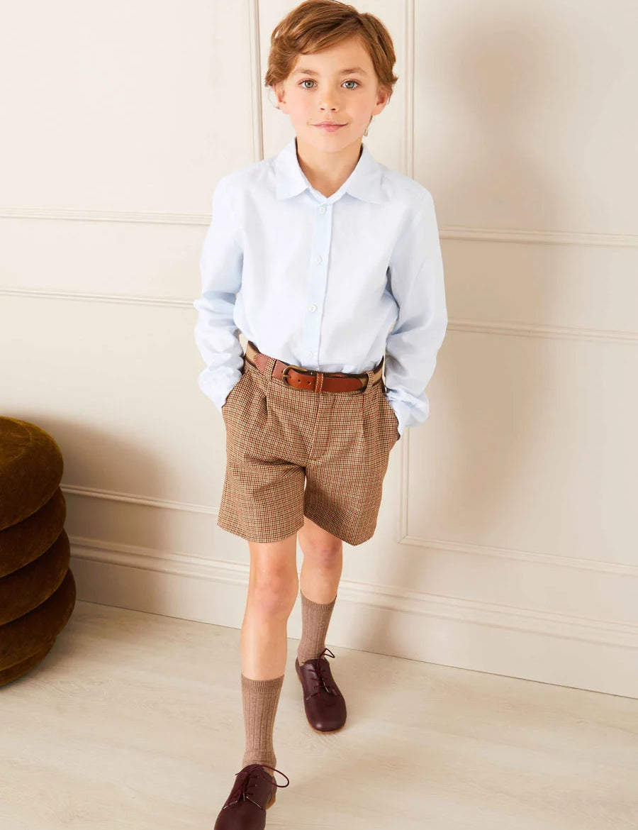 Chester Puppytooth Shorts in Caramel (4-10yrs) Shorts  from Pepa London