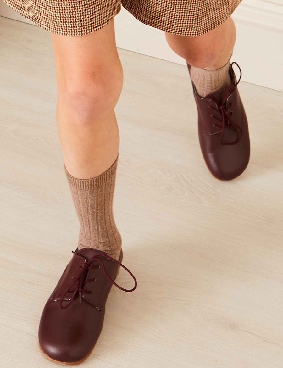 Leather Lace-Up Burgundy Shoes (20-34EU) Shoes  from Pepa London