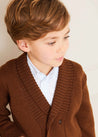 Shawl Neck Cardigan in Caramel (2-10yrs) Knitwear  from Pepa London