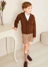 Shawl Neck Cardigan in Caramel (2-10yrs) Knitwear  from Pepa London