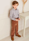 Corduroy Pocket Detail Trousers in Caramel (4-10yrs) Trousers  from Pepa London