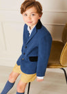 Wool Velvet Collar Blazer in Blue (4-10yrs) Coats  from Pepa London