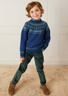 Corduroy Five Pocket Trousers In Green (4-10yrs) TROUSERS  from Pepa London