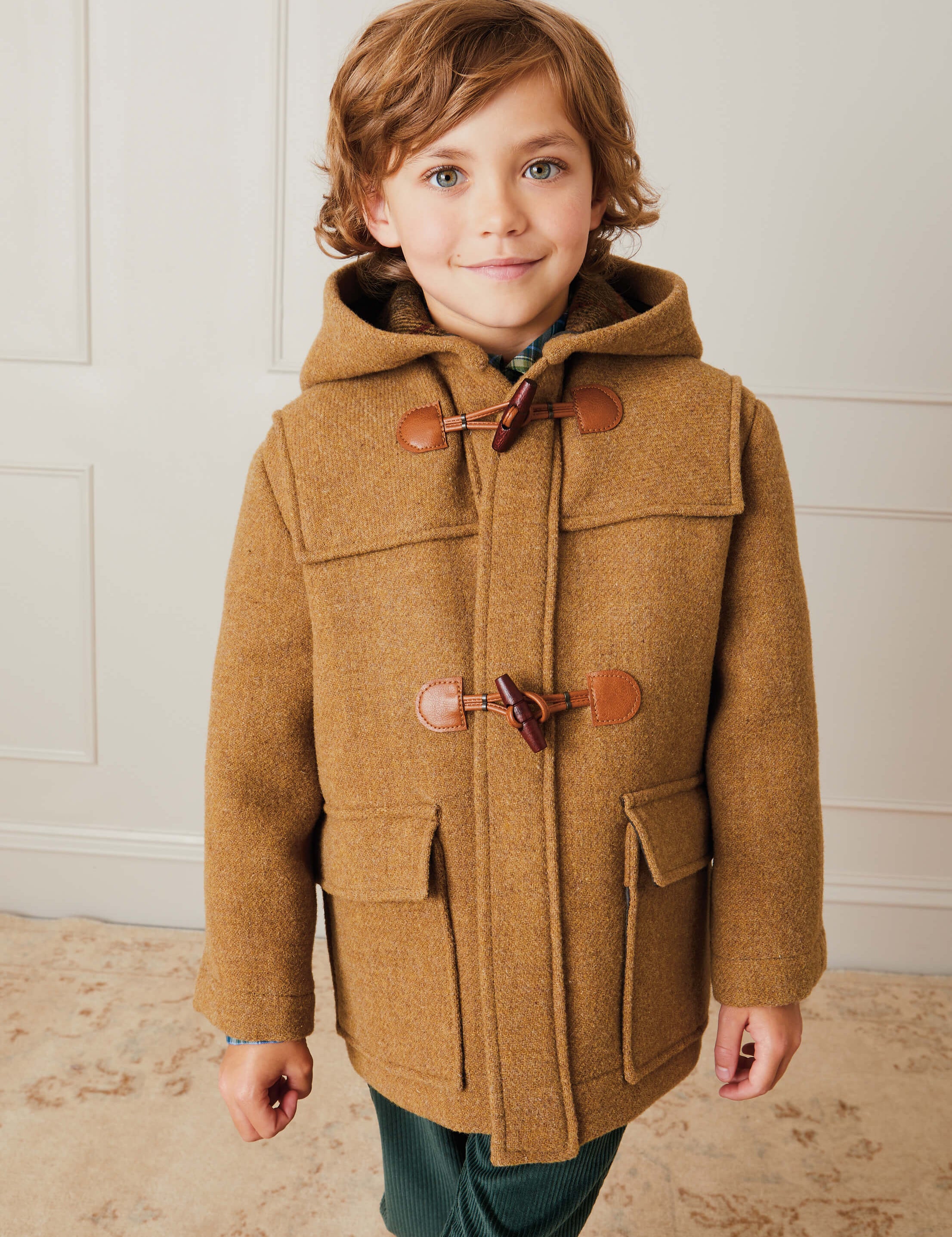 Double Faced Wool Toggle Fastening Coat In Camel (4-10yrs) COATS  from Pepa London