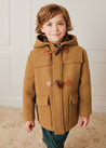 Double Faced Wool Toggle Fastening Coat In Camel (4-10yrs) COATS  from Pepa London