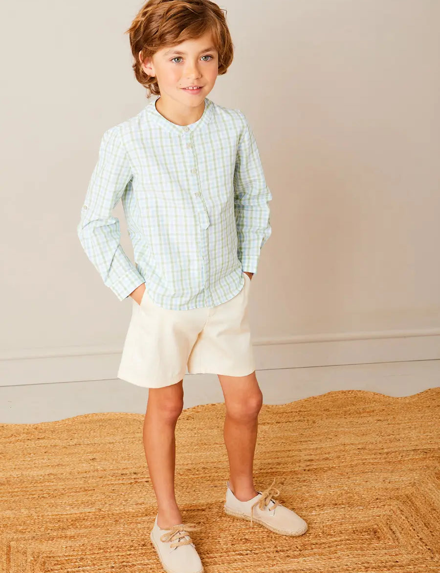 Plain Cotton Shorts in White (4-10yrs) SHORTS from Pepa London