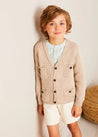 Safari Button Detail Cardigan in Camel (4-10yrs) KNITWEAR from Pepa London