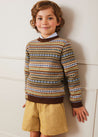 All Over Fair Isle Jumper In Oatmeal (4-10yrs) KNITWEAR  from Pepa London