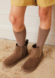 Suede Ankle Boots in Brown (24-34EU) Shoes  from Pepa London