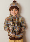 Fair Isle Scarf In Oatmeal KNITTED ACCESSORIES  from Pepa London