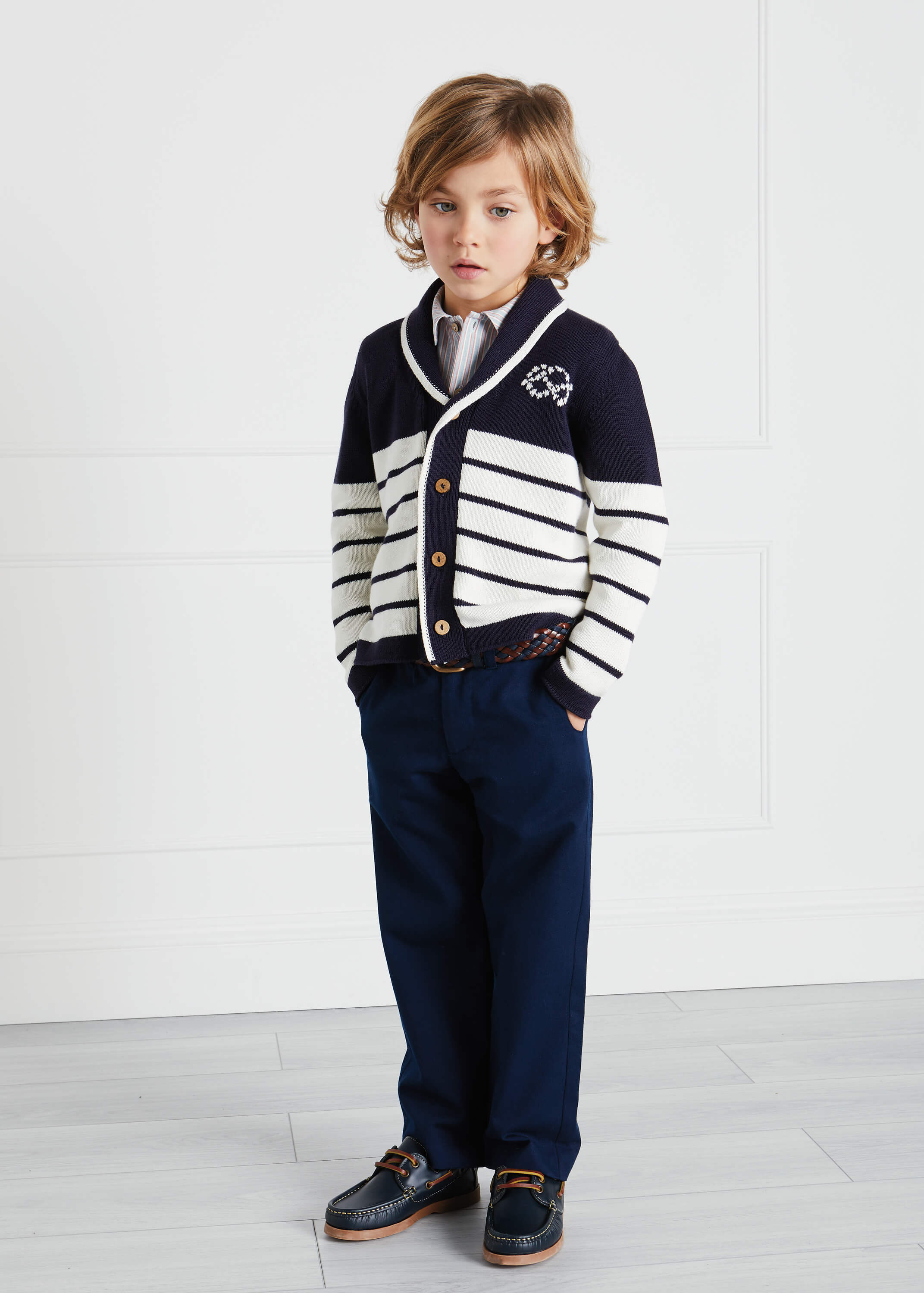 Soft Leather Boat Shoes in Navy (26-34EU) SHOES from Pepa London