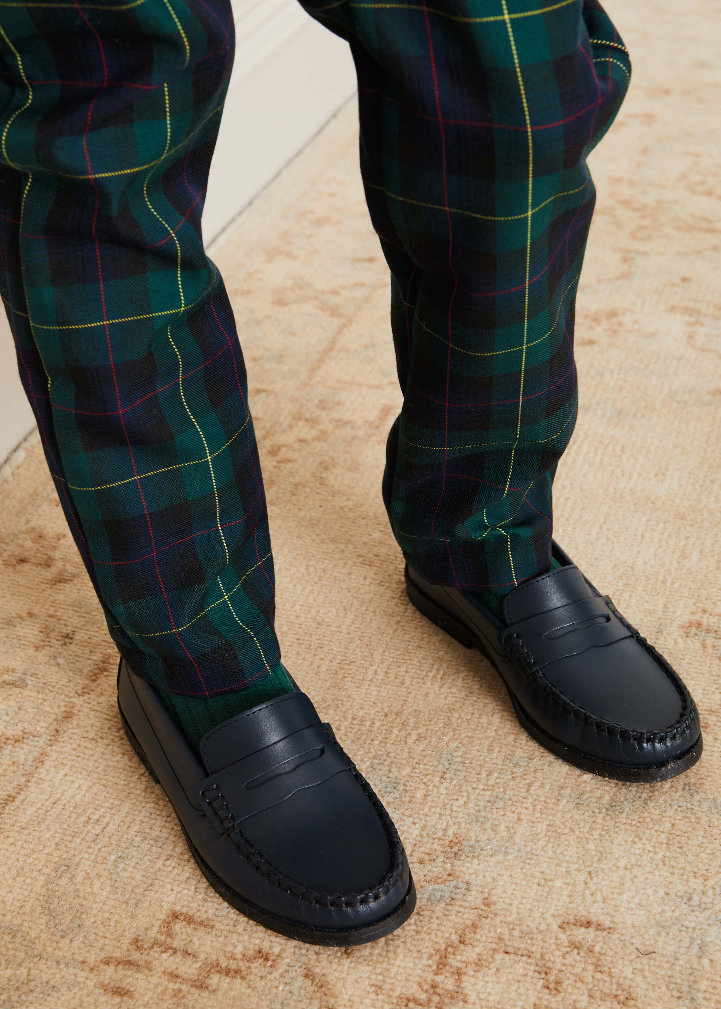 Leather Moccasins In Navy (25-34EU) SHOES  from Pepa London