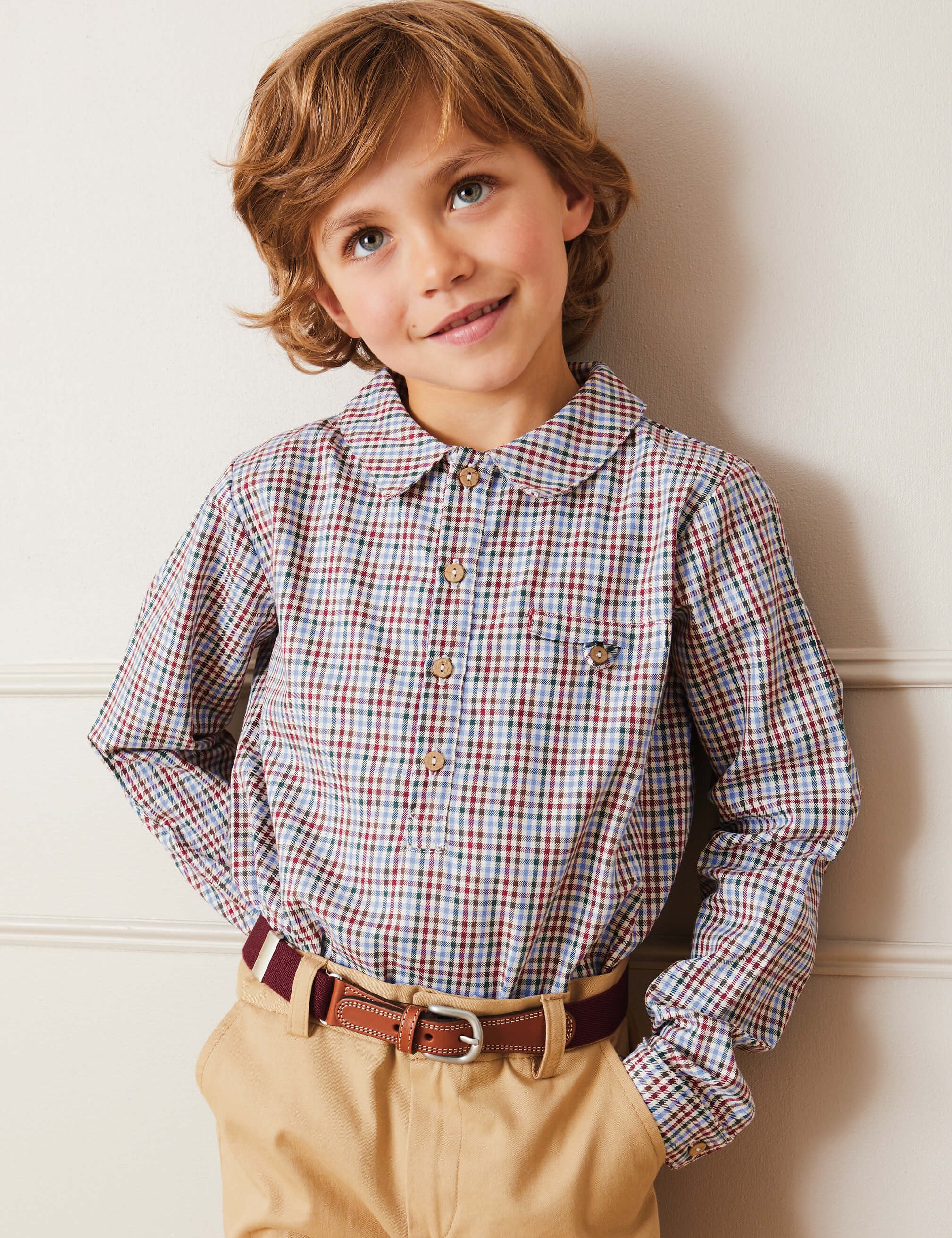 Polo Collar Long Sleeve Shirt in Multicolored (12mths-10yrs) Shirts  from Pepa London
