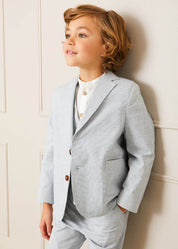 Plain Light Linen Blazer in Blue (4-10yrs) Coats  from Pepa London