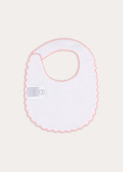 Violet Floral Pink Scallop Edge Bib in Pink Accessories from Pepa London