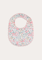 Violet Floral Pink Scallop Edge Bib in Pink Accessories from Pepa London