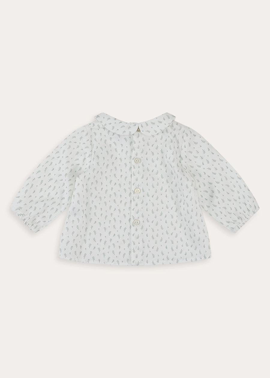 Janine Floral Peter Pan Collar Blouse in Cream (3-12mths) Blouses from Pepa London