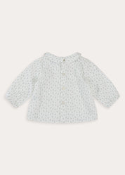 Janine Floral Peter Pan Collar Blouse in Cream (3-12mths) Blouses from Pepa London