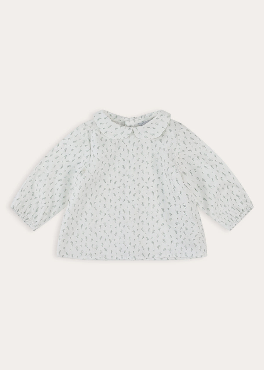 Janine Floral Peter Pan Collar Blouse in Cream (3-12mths) Blouses from Pepa London